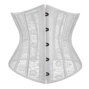 Mesh Underbust Corset Waist Trainer for Women ‘Elegant White Lace Corset’